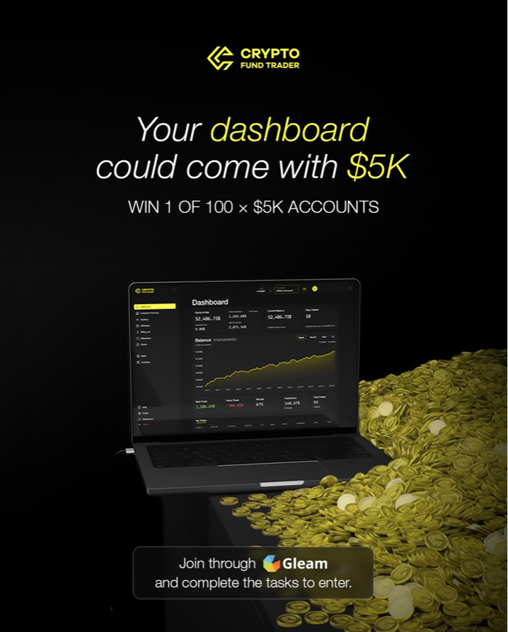 Crypto Fund Trader launches its new dashboard with 100 free $5K accounts giveaway and a surprise gift for traders who register.