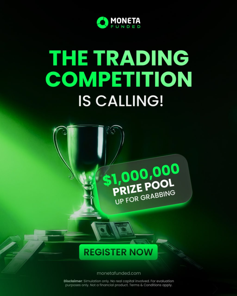 The Moneta Funded October competition advertises $1 million in funded accounts. Here’s what traders should check before entering.