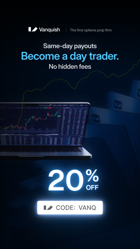 VanquishTrader October Discount gives traders 20% off with code VANQ, reducing the cost of its options trading programs.