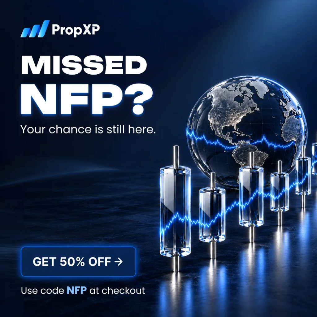 PropXP offers 50% off accounts with code NFP, giving traders a lower-cost route back into its funding programs after NFP.