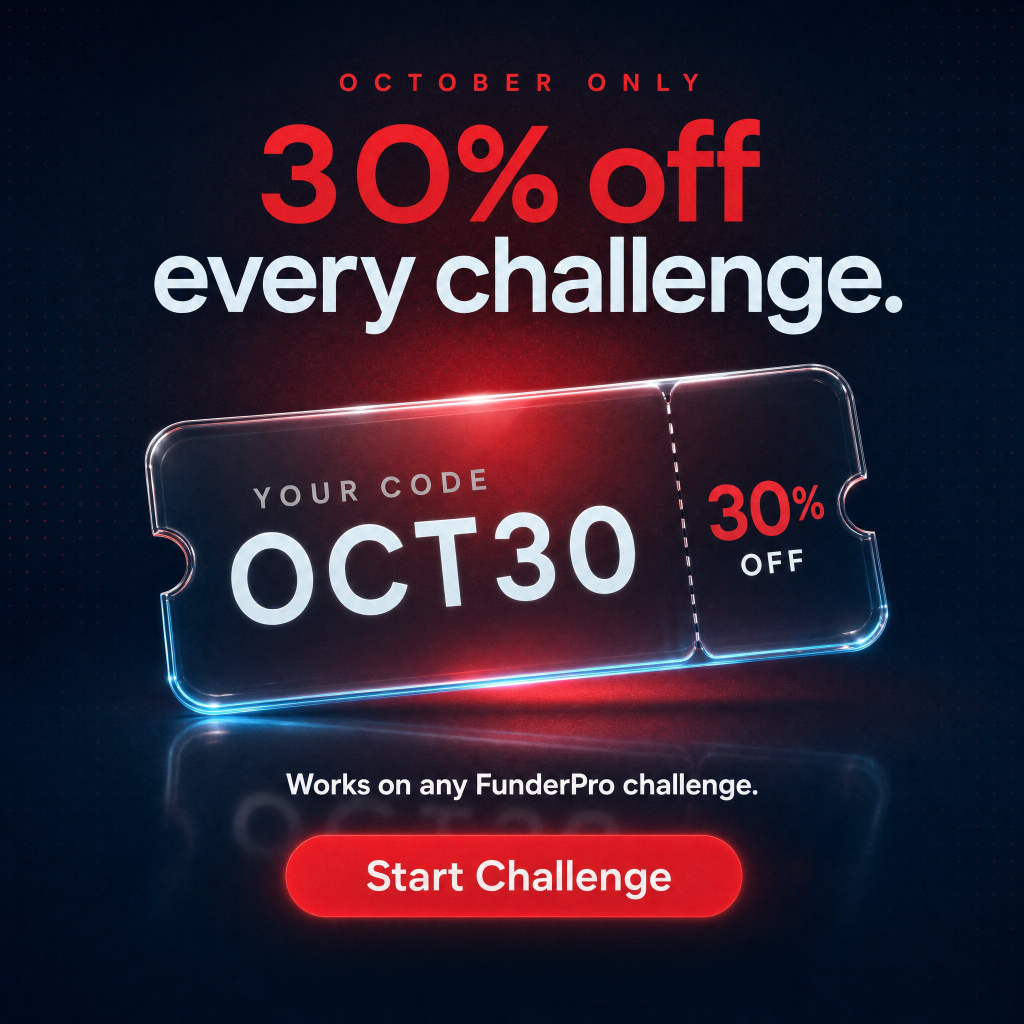FunderPro 30% discount cuts challenge costs in October with code OCT30, giving traders a cheaper route into its funding programs.